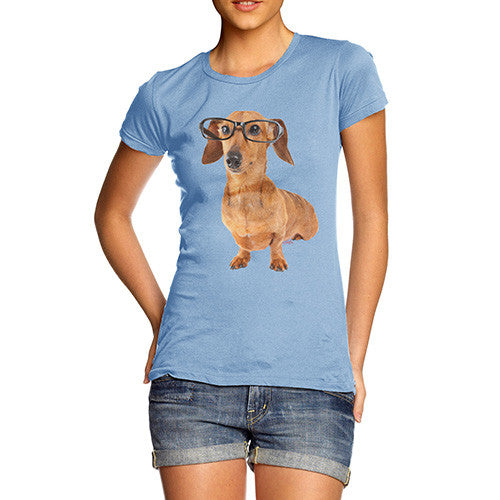 Women's Doxie Dashcund Hipster Dog T-Shirt