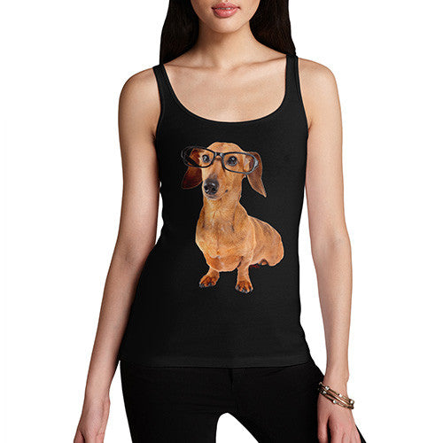 Women's Doxie Dashcund Hipster Dog Tank Top