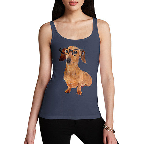 Women's Doxie Dashcund Hipster Dog Tank Top