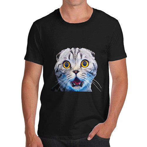 Men's Funny Surprised Cat T-Shirt