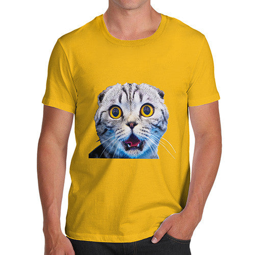 Men's Funny Surprised Cat T-Shirt