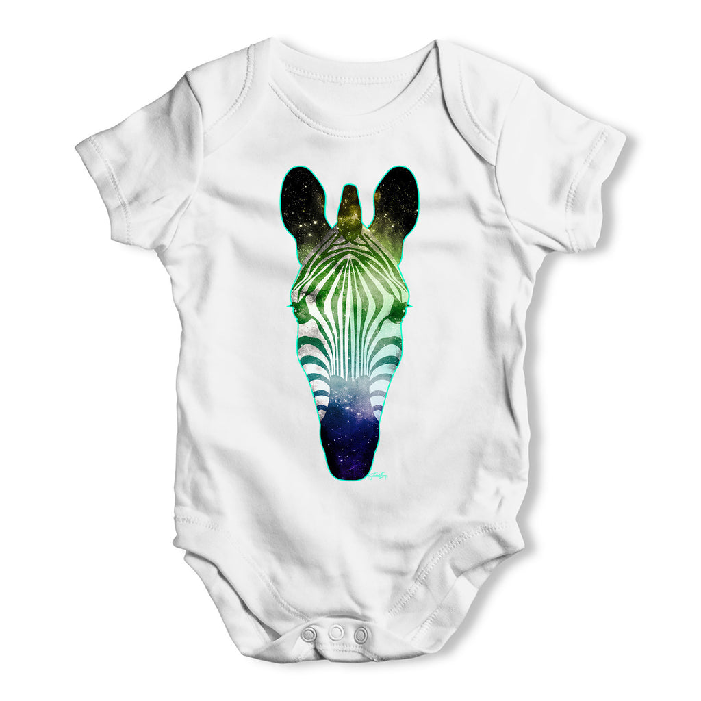 Galaxy Zebra Head Baby Grow Bodysuit