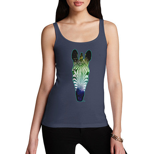 Women's Galaxy Zebra Head Tank Top