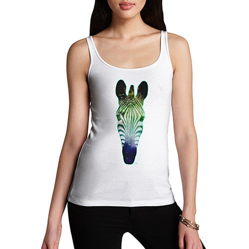 Women's Galaxy Zebra Head Tank Top