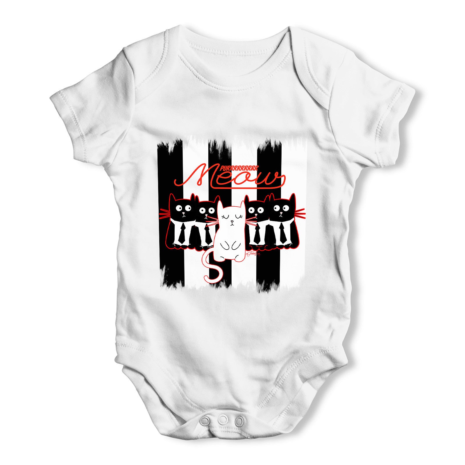 Parallel Cats Baby Grow Bodysuit