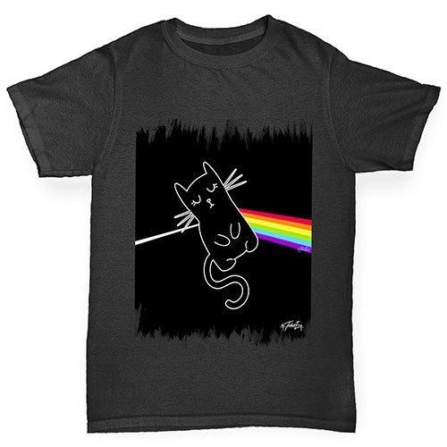 Novelty Tees For Boys The Dark Side of the Cat Boy's T-Shirt Age 3-4 Black