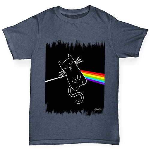 Novelty Tees For Boys The Dark Side of the Cat Boy's T-Shirt Age 5-6 Dark Grey