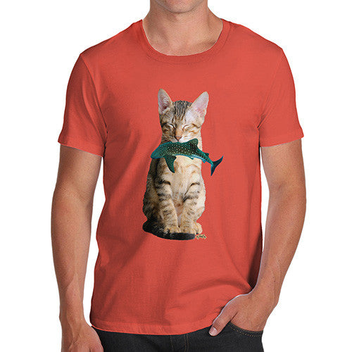 Men's Cat Eats Shark T-Shirt