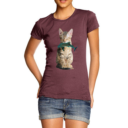 Women's Cat Eats Shark T-Shirt