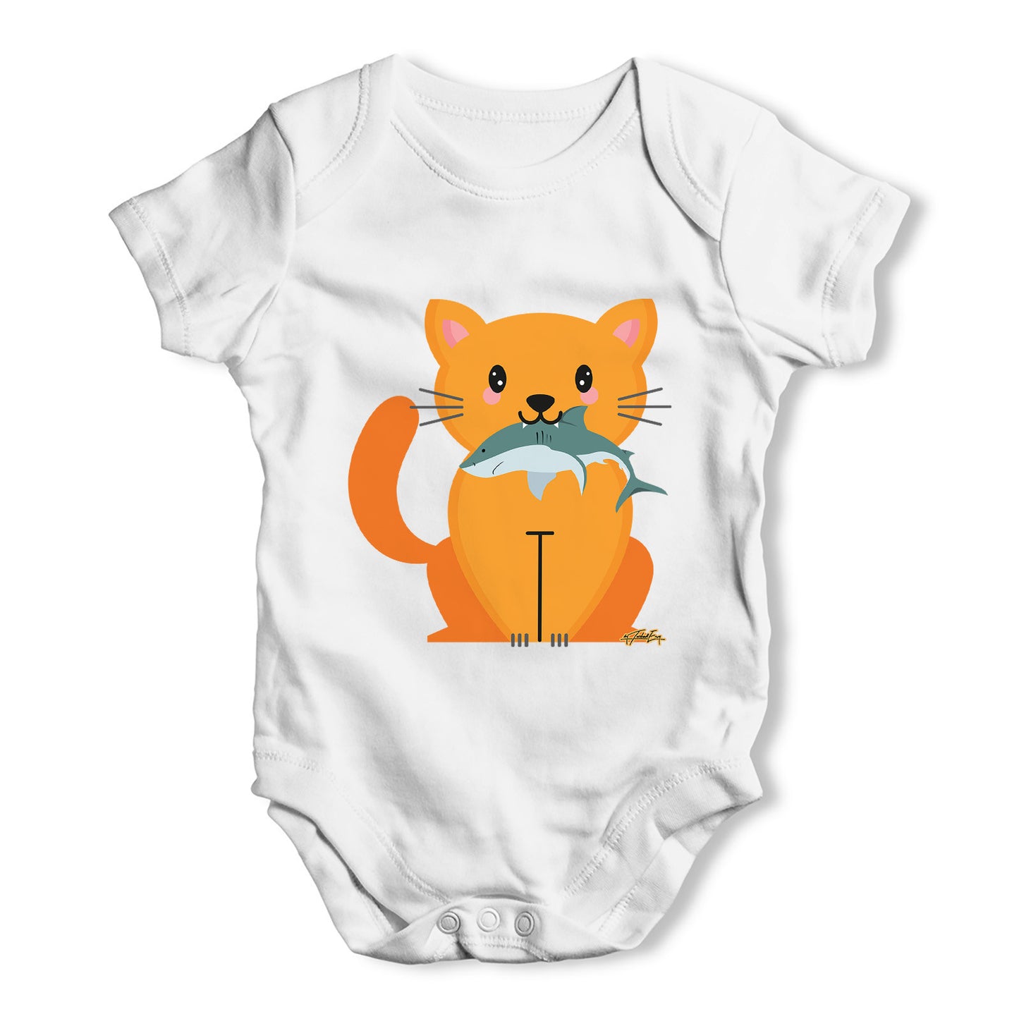 Cartoon Cat Shark Baby Grow Bodysuit