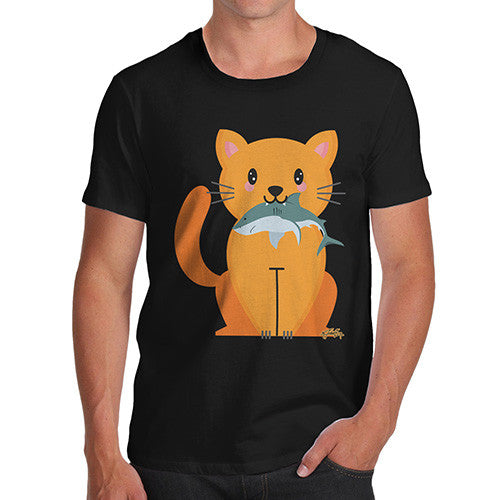 Men's Cartoon Cat Shark T-Shirt