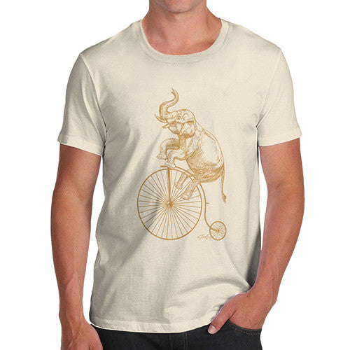 Men's Elephant On Penny Farthing T-Shirt