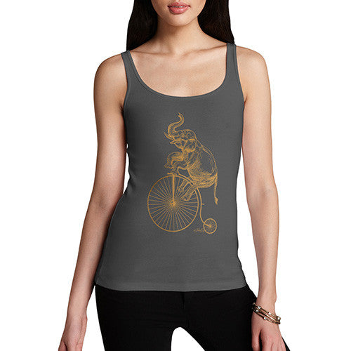 Women's Elephant On Penny Farthing Tank Top