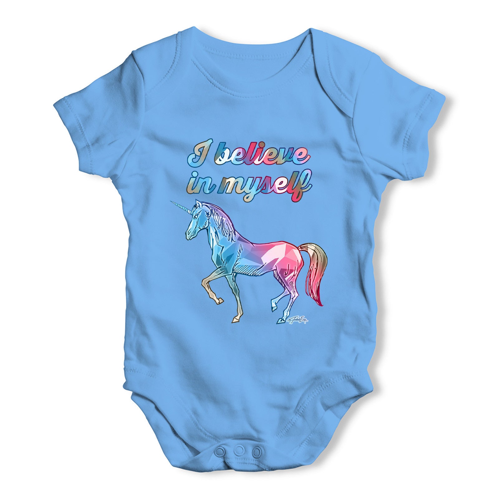 Unicorn I Believe In Myself Baby Grow Bodysuit