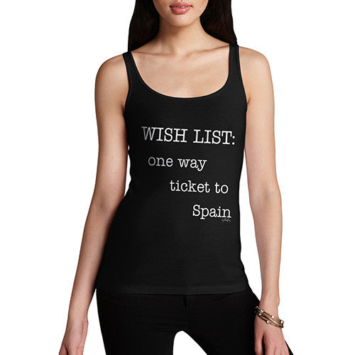 Women's Wish List One Way Ticket To Spain Tank Top