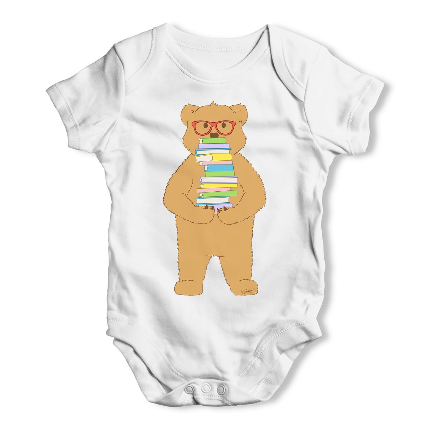 Book Stack Teddy Baby Grow Bodysuit