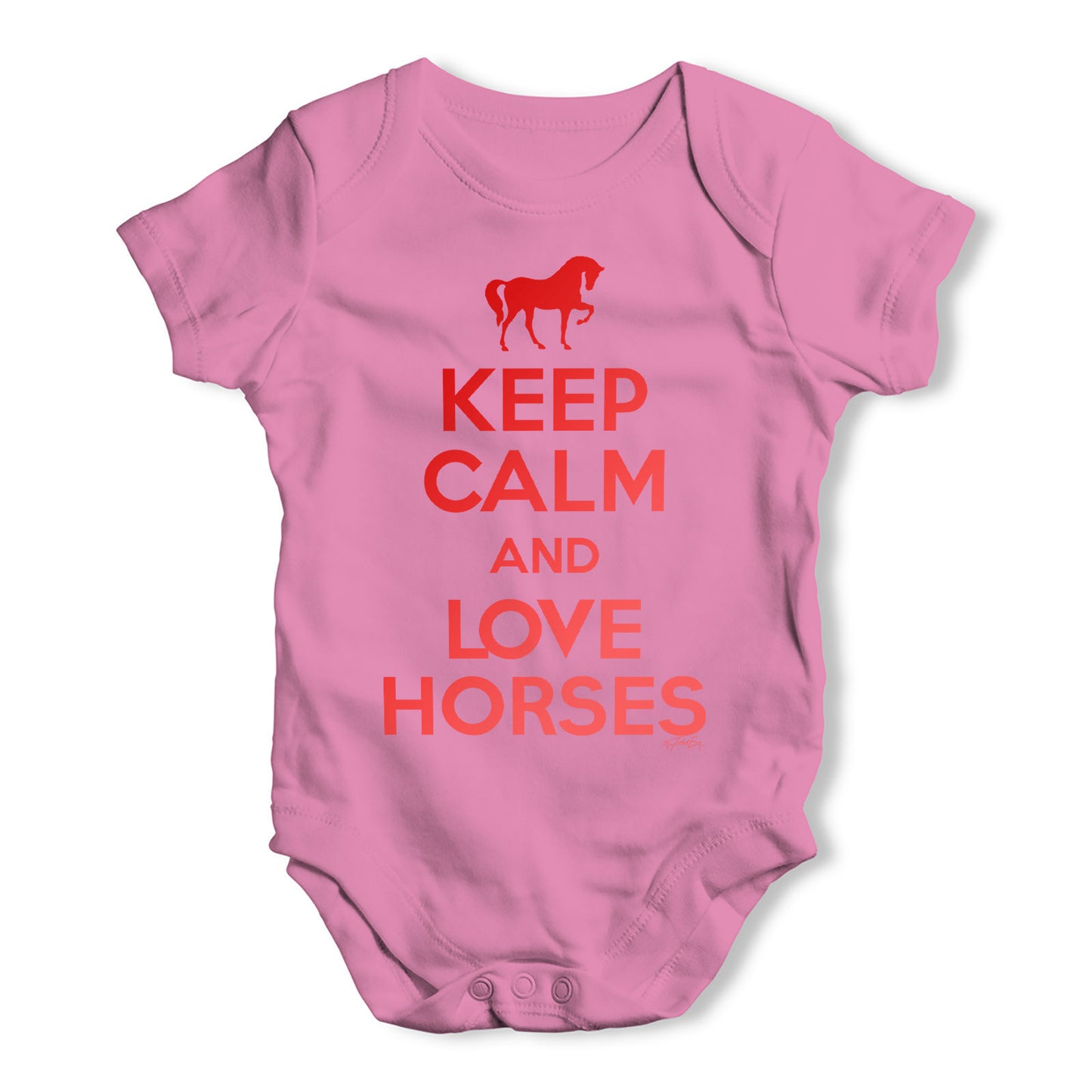 Keep Calm And Love Horses Baby Grow Bodysuit