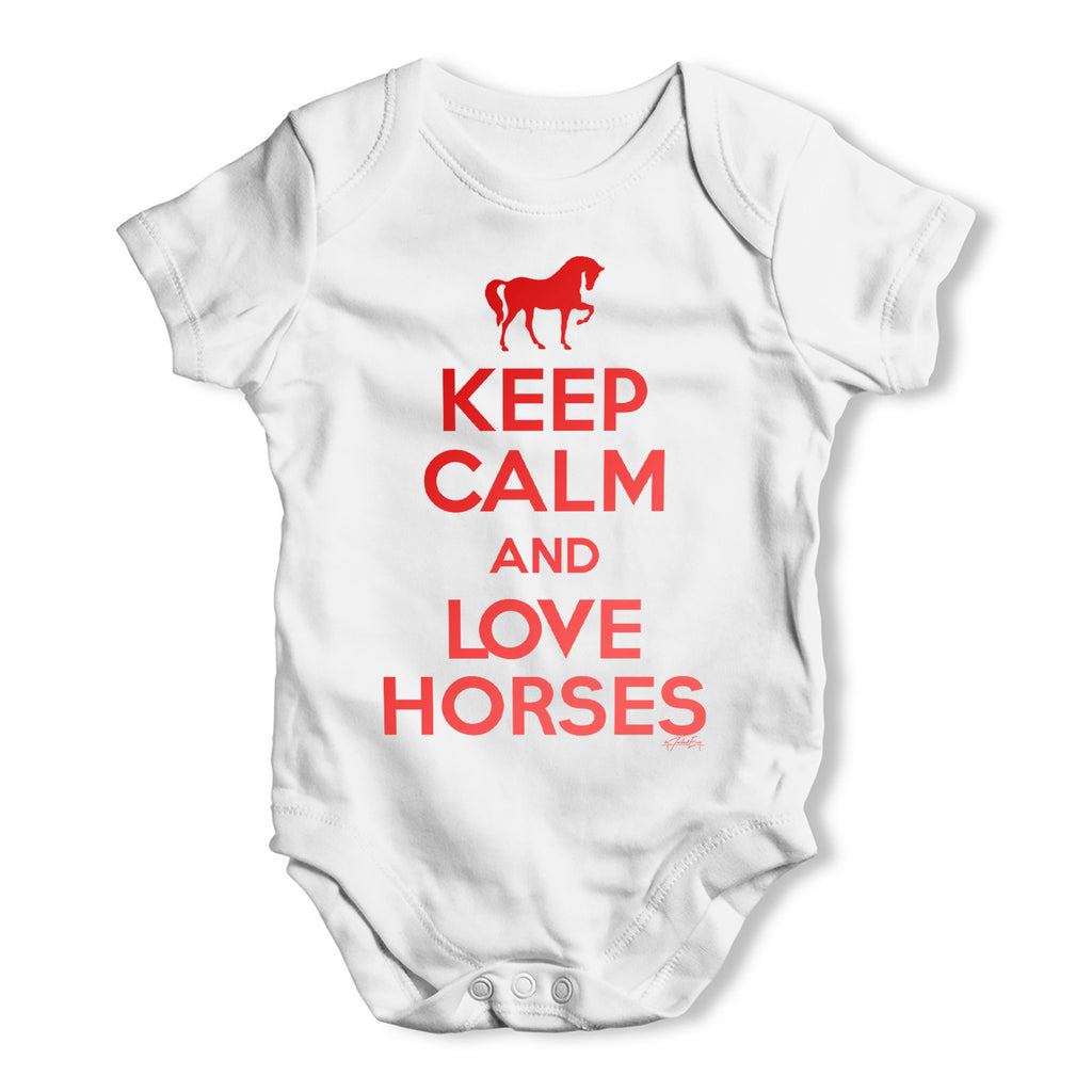 Keep Calm And Love Horses Baby Grow Bodysuit