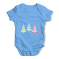 Festive Snowflake Christmas Trees Baby Grow Bodysuit