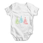 Festive Snowflake Christmas Trees Baby Grow Bodysuit