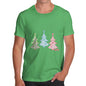 Men's Festive Snowflake Christmas Trees T-Shirt