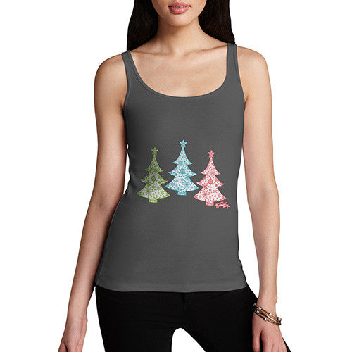 Women's Festive Snowflake Christmas Trees Tank Top