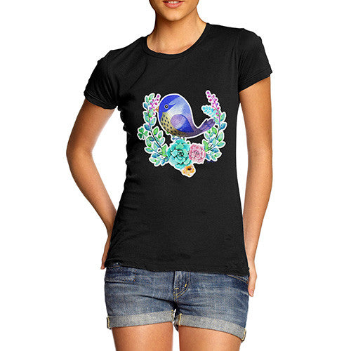 Women's Zentangle Pop Art Starling Bird T-Shirt