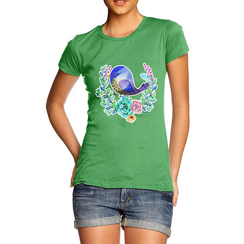 Women's Zentangle Pop Art Starling Bird T-Shirt