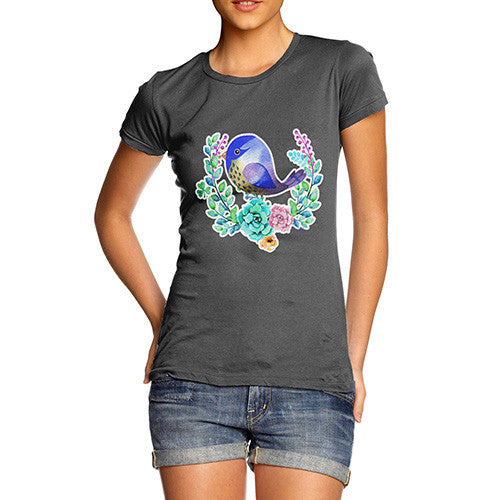 Women's Zentangle Pop Art Starling Bird T-Shirt