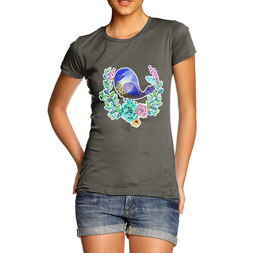 Women's Zentangle Pop Art Starling Bird T-Shirt