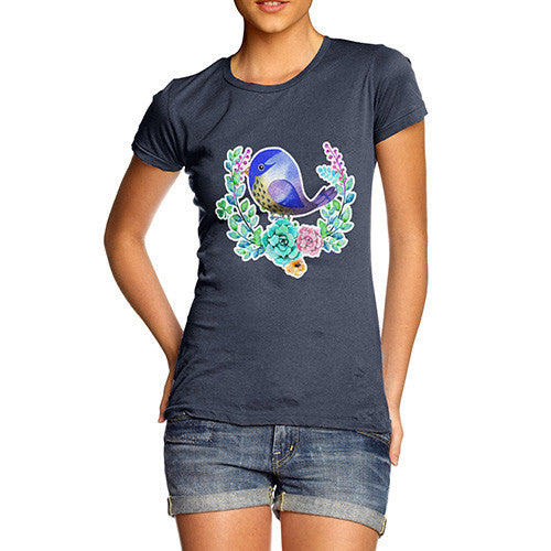 Women's Zentangle Pop Art Starling Bird T-Shirt