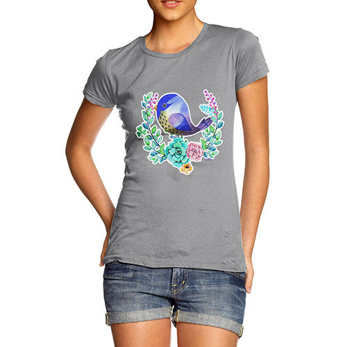 Women's Zentangle Pop Art Starling Bird T-Shirt