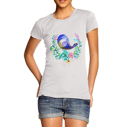 Women's Zentangle Pop Art Starling Bird T-Shirt