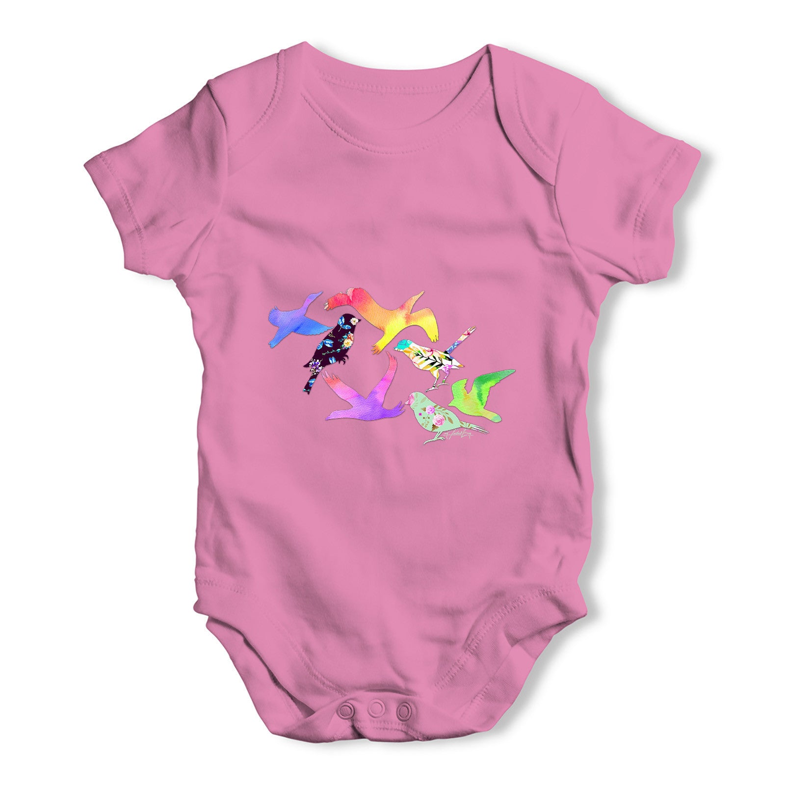 Rainbow Birds Baby Grow Bodysuit