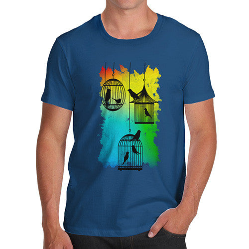 Men's Rainbow Bird Cages T-Shirt