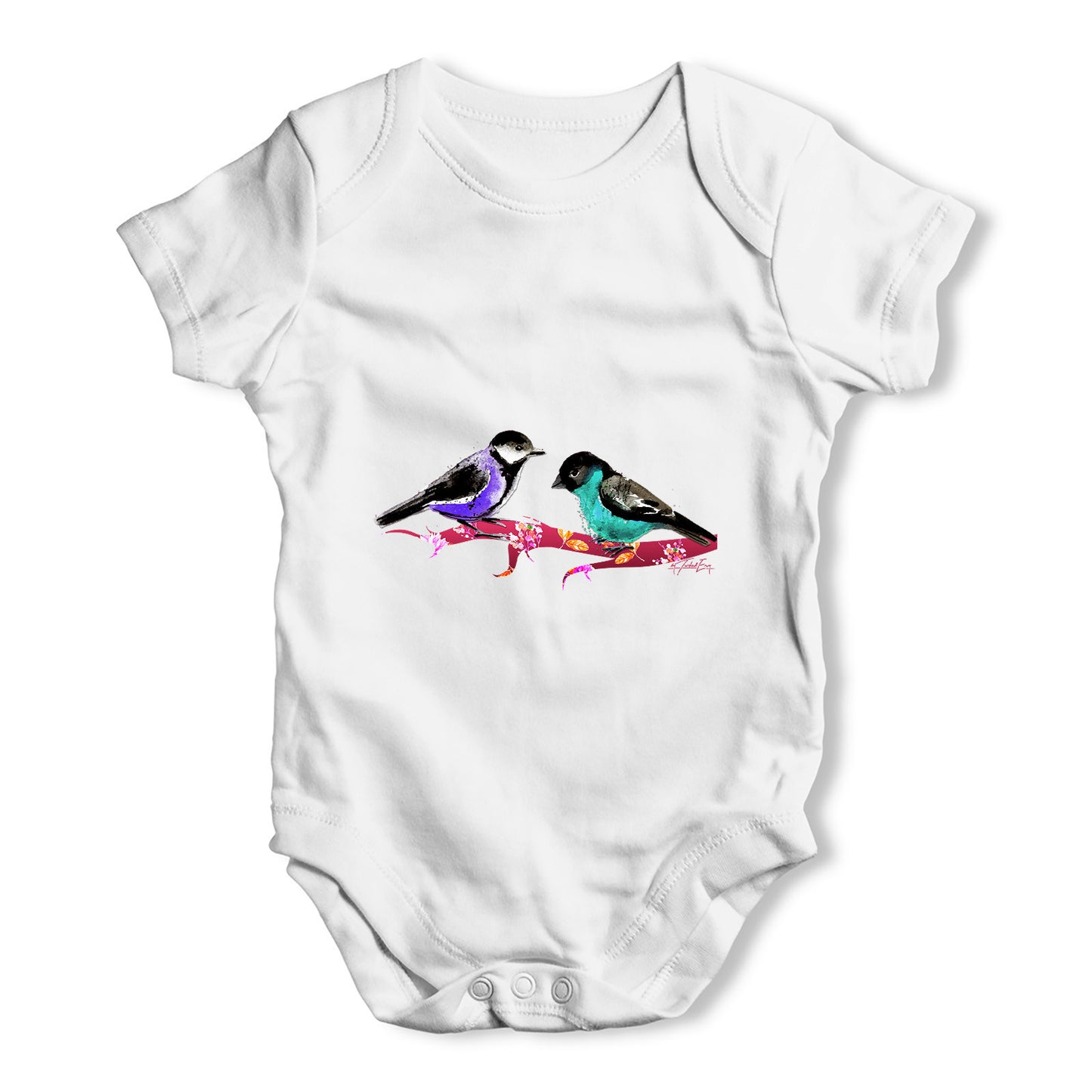 Pretty Birds Baby Grow Bodysuit