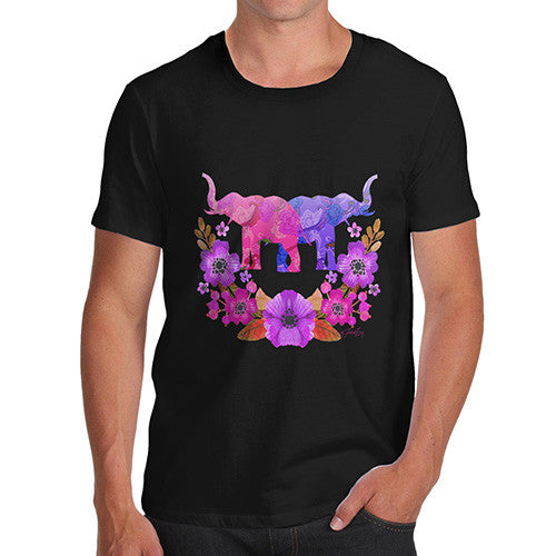 Men's Elephant Flower Power T-Shirt