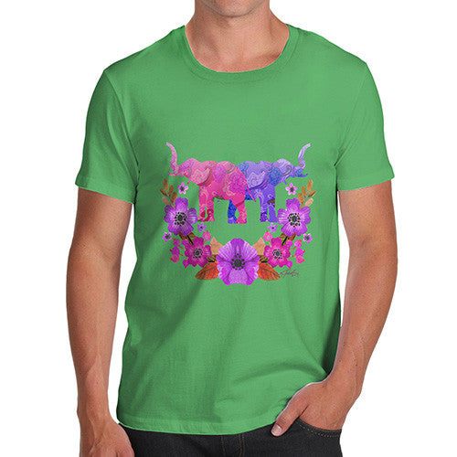 Men's Elephant Flower Power T-Shirt