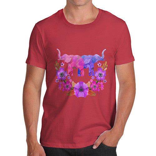 Men's Elephant Flower Power T-Shirt