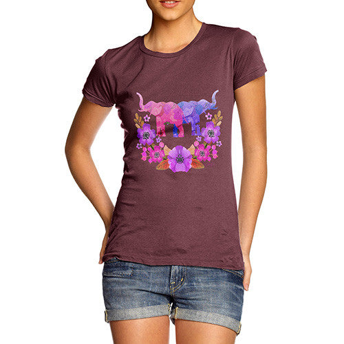 Women's Elephant Flower Power T-Shirt