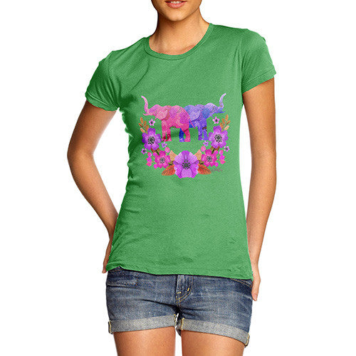 Women's Elephant Flower Power T-Shirt