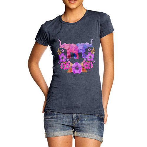 Women's Elephant Flower Power T-Shirt