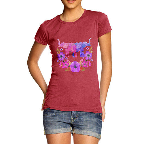 Women's Elephant Flower Power T-Shirt