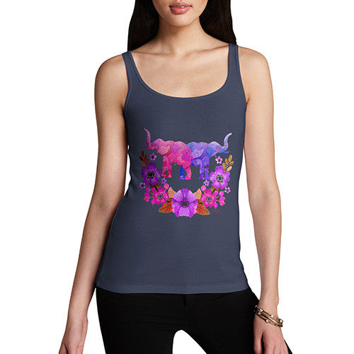 Women's Elephant Flower Power Tank Top