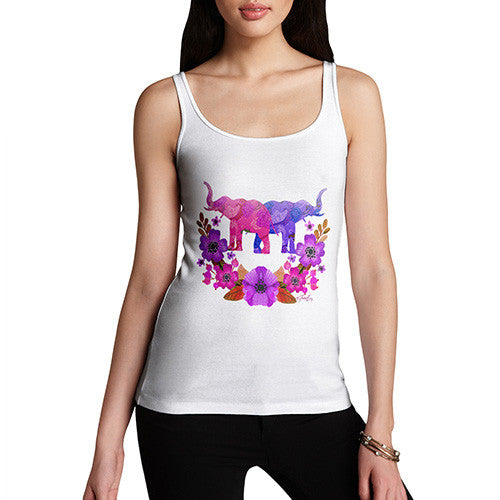 Women's Elephant Flower Power Tank Top