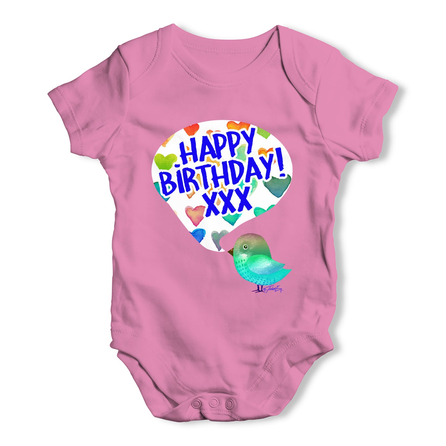 Happy Birdy Birthday Baby Grow Bodysuit