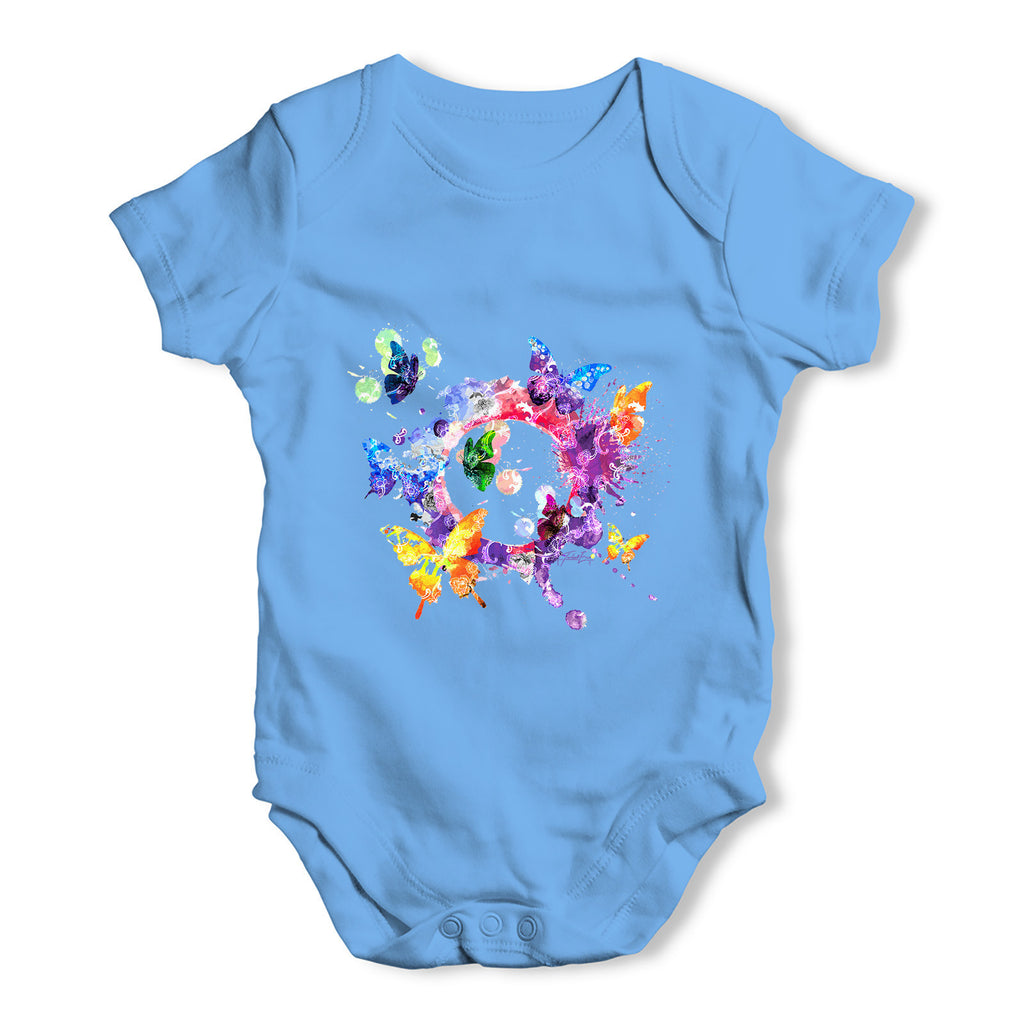 Watercolour Butterflies Baby Grow Bodysuit