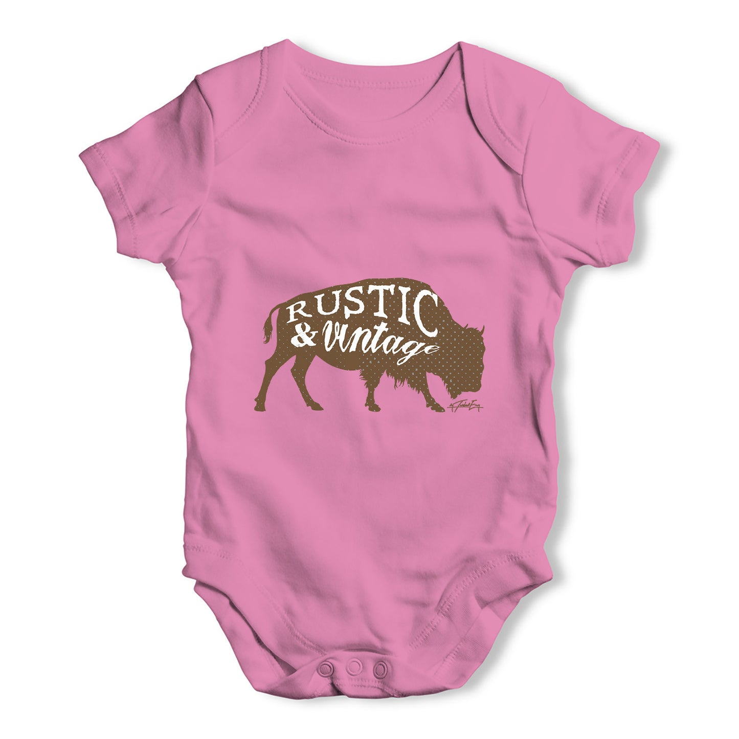 Rustic and Vintage Bull Baby Grow Bodysuit