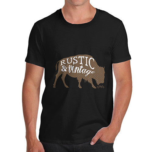 Men's Rustic and Vintage Bull T-Shirt