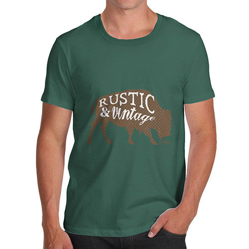 Men's Rustic and Vintage Bull T-Shirt